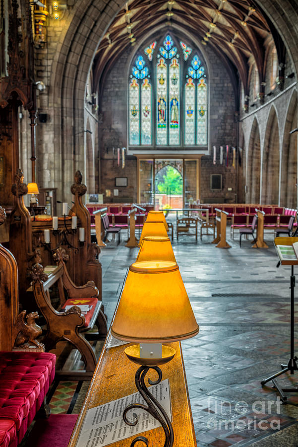 Architecture Photograph - Choir Lamps by Adrian Evans