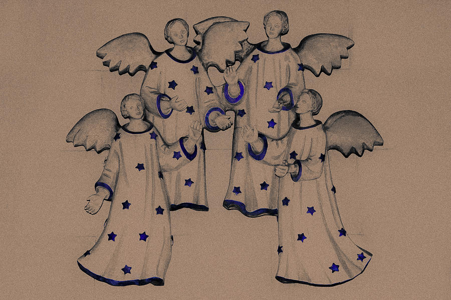 Choir of Angels Painting by Joy Lions