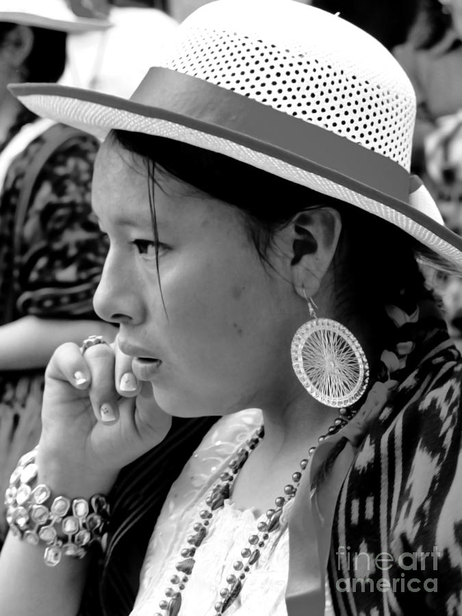 Hat Photograph - Chola Lady In Ecuador II by Al Bourassa