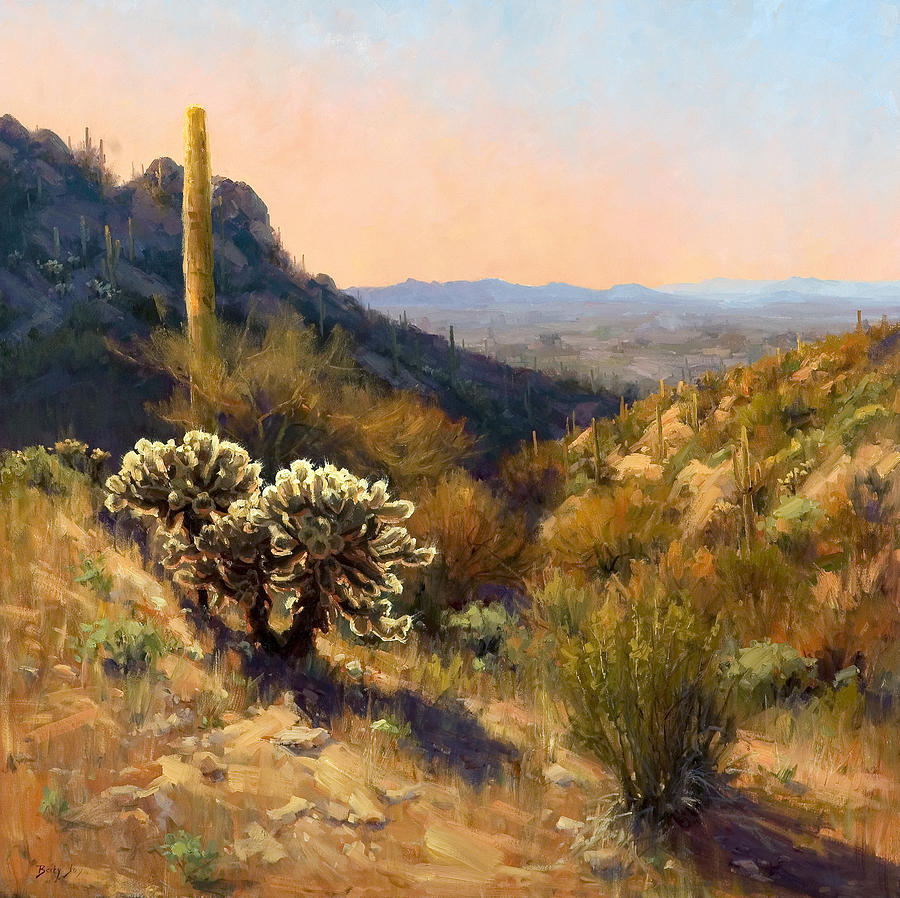 Cholla View Painting by Becky Joy