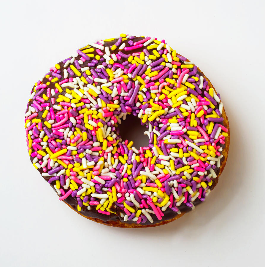 Donut Photograph - Cholocate Donut With Sprinkles by Garry Gay