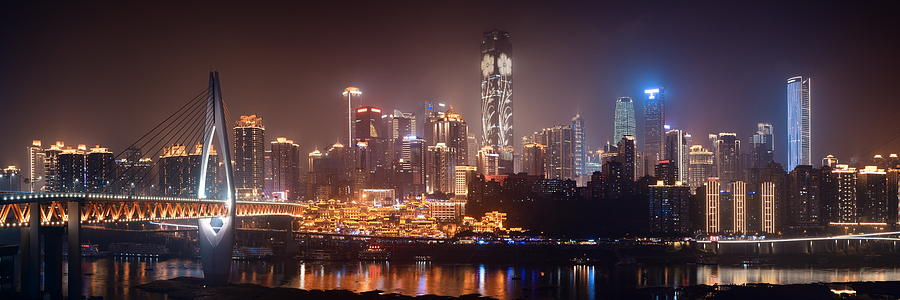 Chongqing skyline at night Photograph by Songquan Deng
