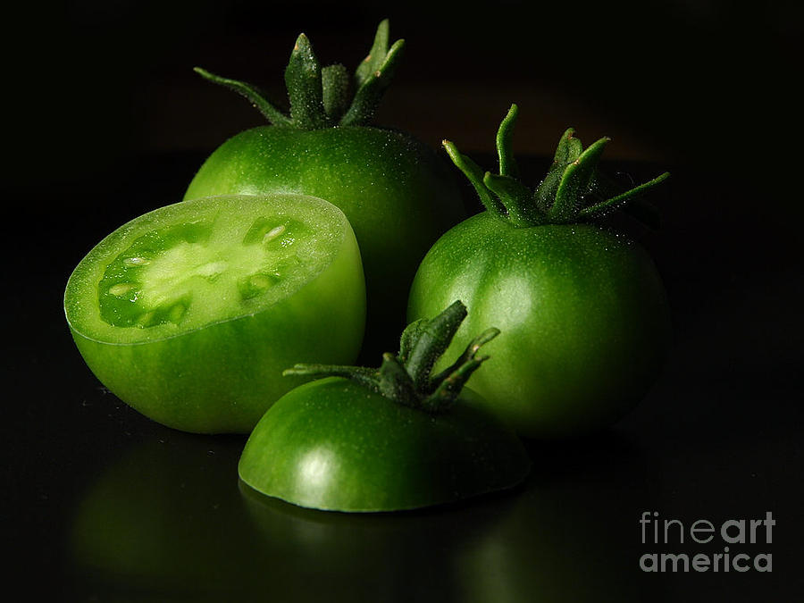 Tomato Photograph - Chopped And Whole Green Tomatoes by Vintage Collectables