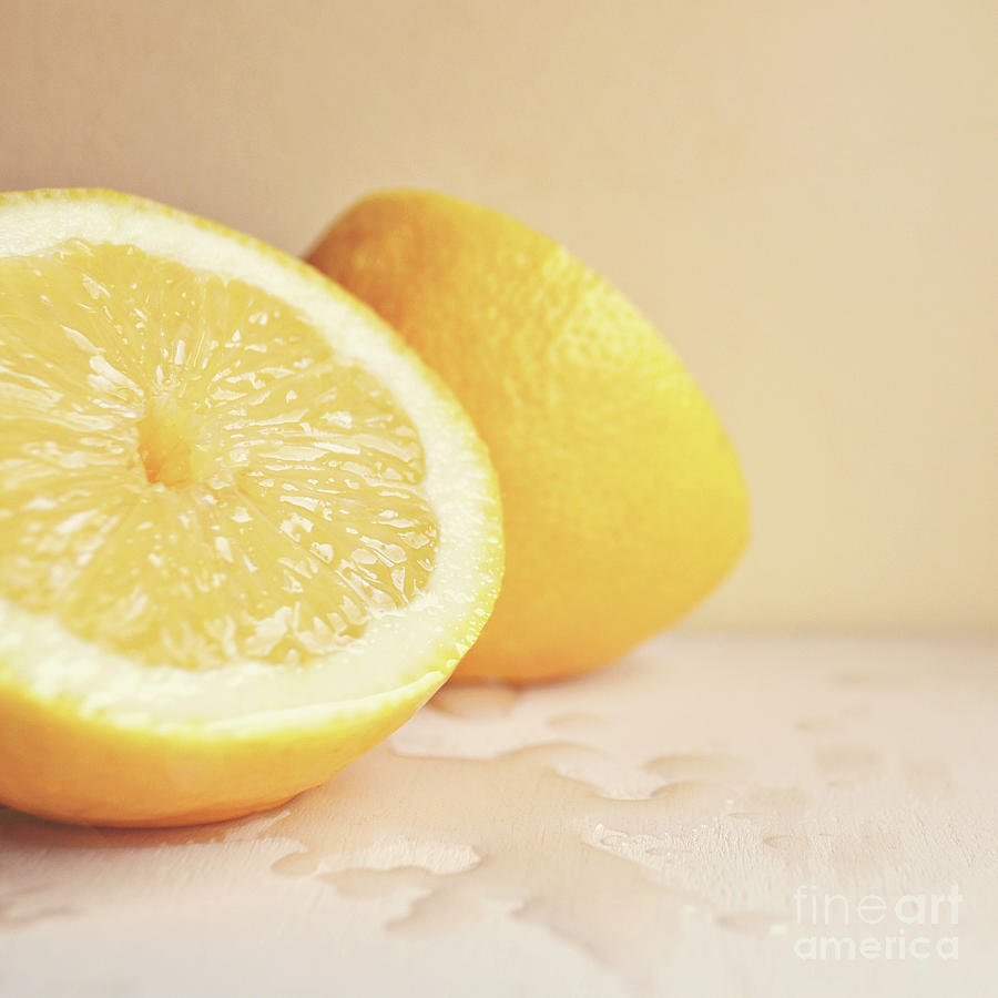 Fruit Photograph - Chopped lemon by Lyn Randle