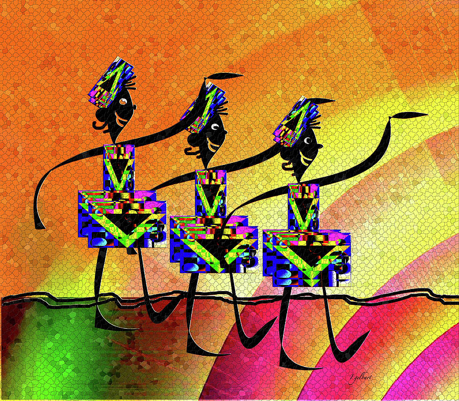 Chorus Line Mosaic Digital Art by Iris Gelbart