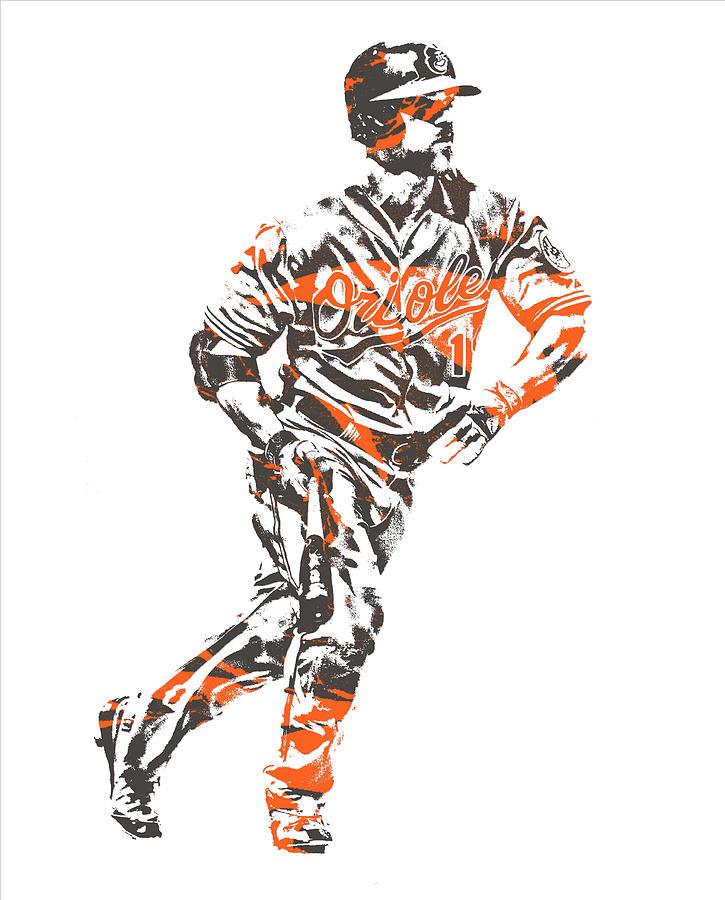 Chris Davis BALTIMORE ORIOLES PIXEL ART 12 Mixed Media by Joe Hamilton