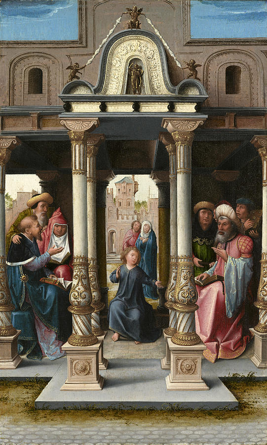 Christ among the Doctors Painting by Bernard van Orley