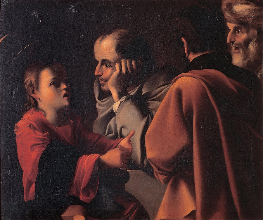 Christ among the doctors Painting by Pensionante del Saraceni