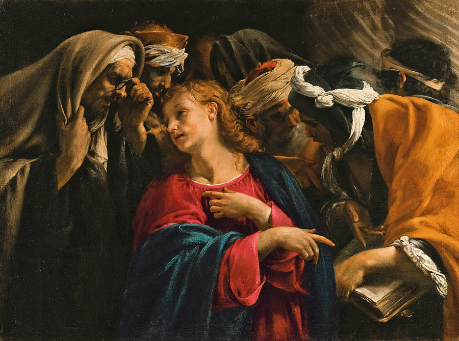 Christ amongst the Doctors Painting by Orazio Borgianni