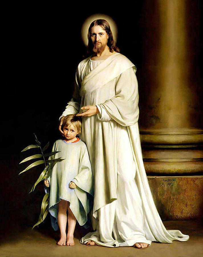 Christ and Child Painting by Carl Bloch