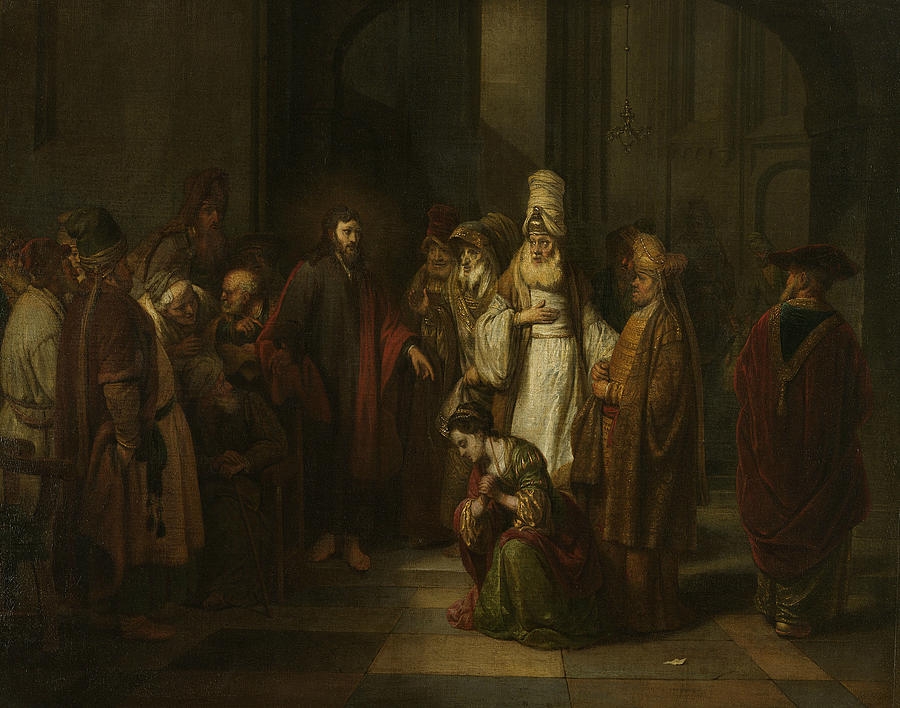 Christ and the Adulterous Woman Painting by Gerbrand van den Eeckhout