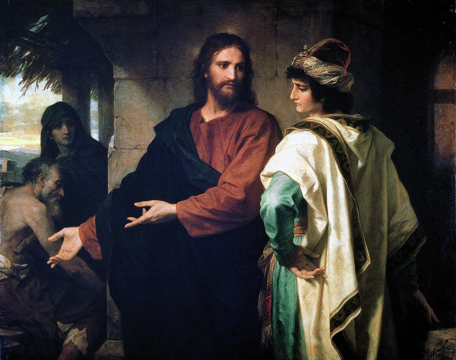Christ and the Rich Young Ruler Painting by Heinrich Hofmann