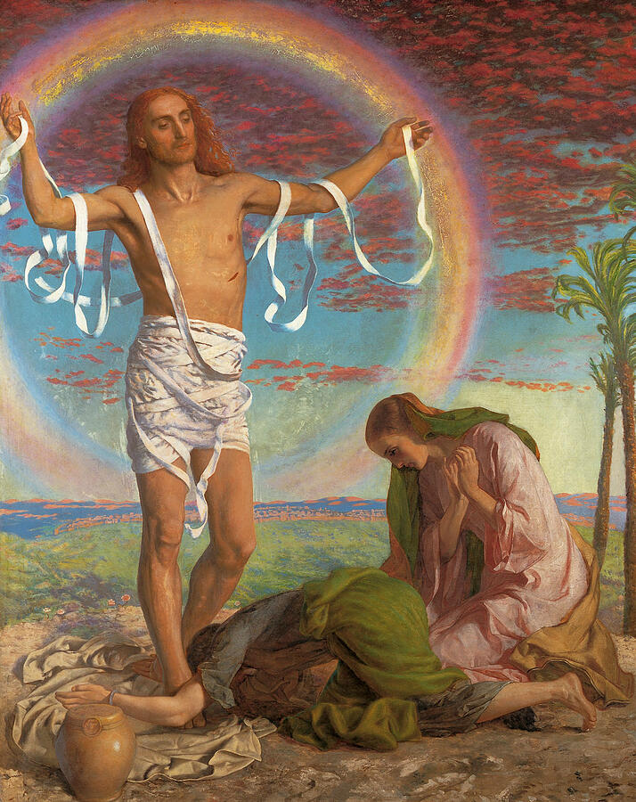 Christ and the Two Marys, from circa 1847 Painting by William Holman Hunt