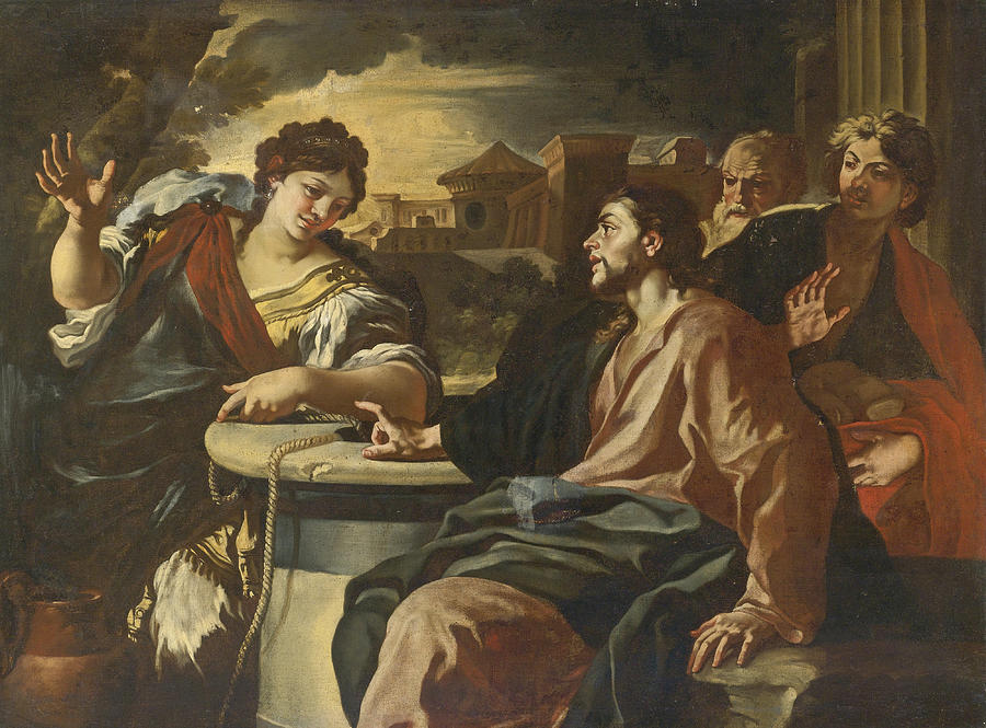 Christ and the Woman of Samaria Painting by Francesco Solimena