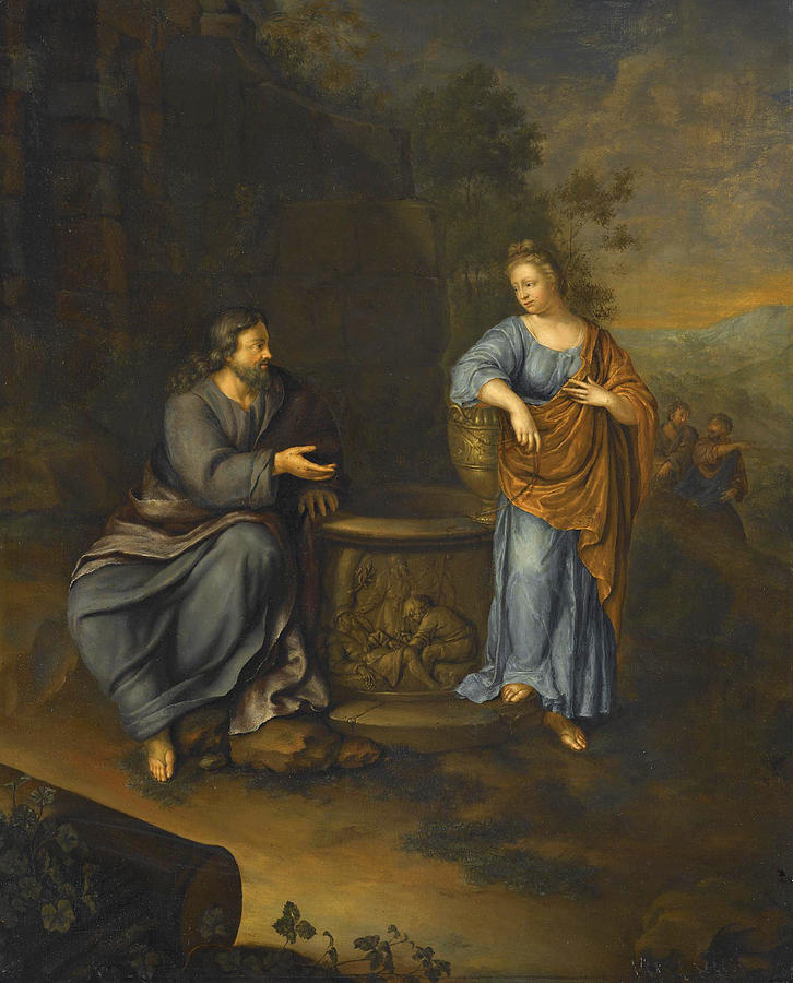 Christ and the Woman of Samaria Painting by Frans van Mieris the Younger