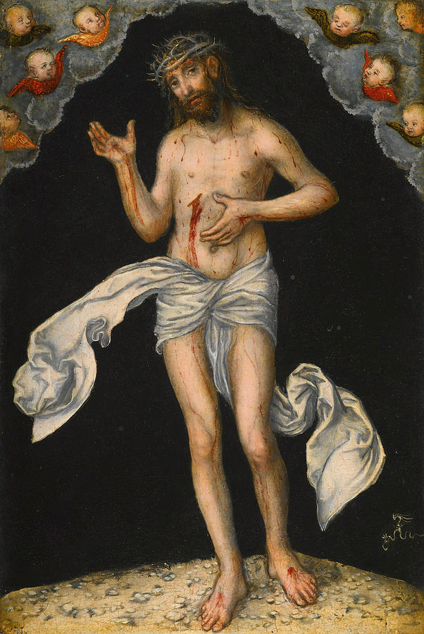 Christ as Man of Sorrows Painting by Lucas Cranach the Elder