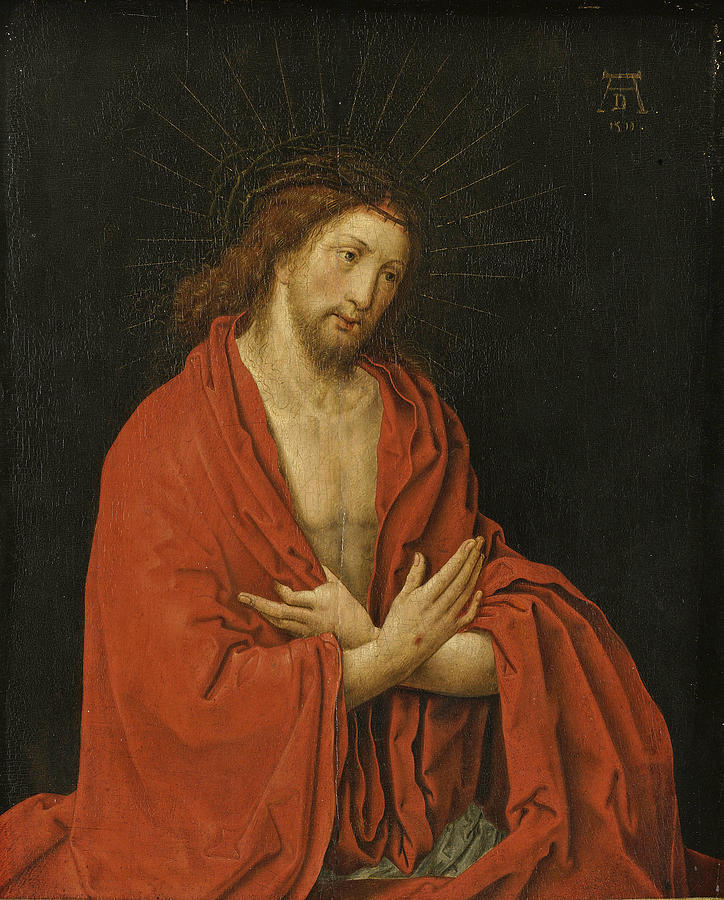 Christ as the Man of Sorrows Painting by After Lucas van Leyden