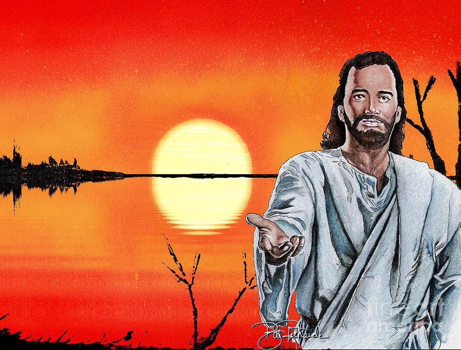 Christ at Sunrise Drawing by Bill Richards