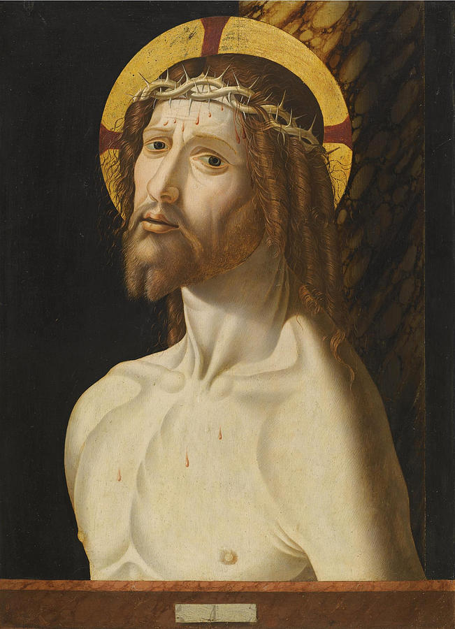 Christ at the Column Painting by Attributed to Jacopo da Valenza