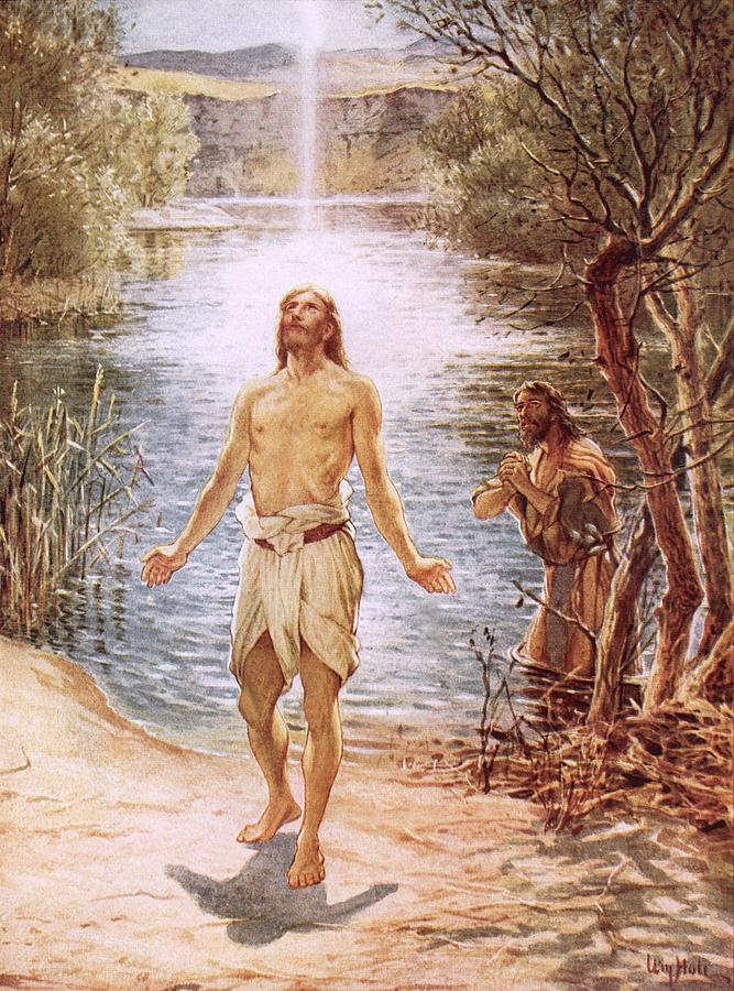 Christ Baptised By John The Baptist Painting By William Brassey Hole