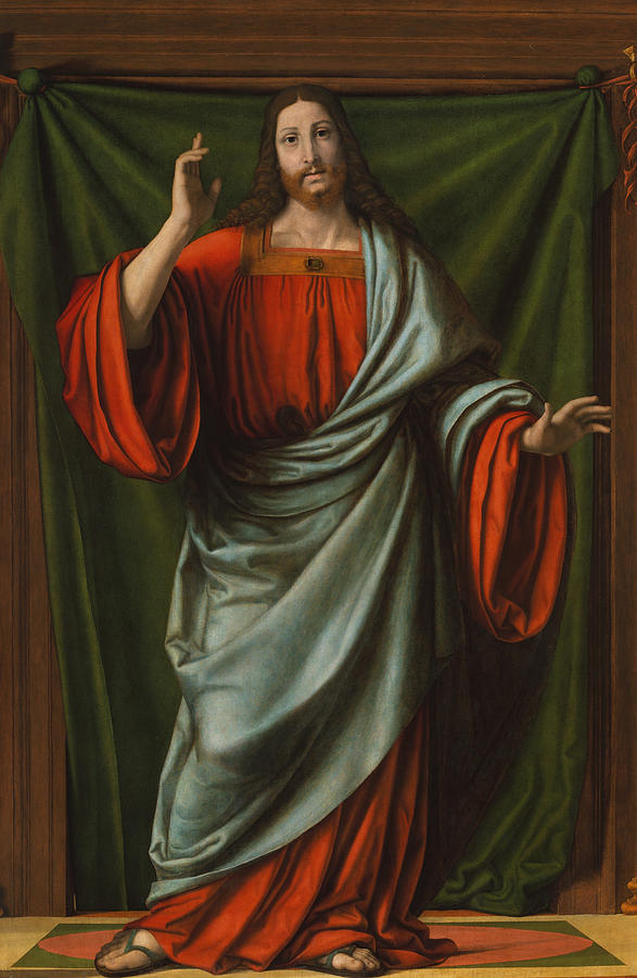 Jesus Christ Painting - Christ Blessing by Andrea Solario