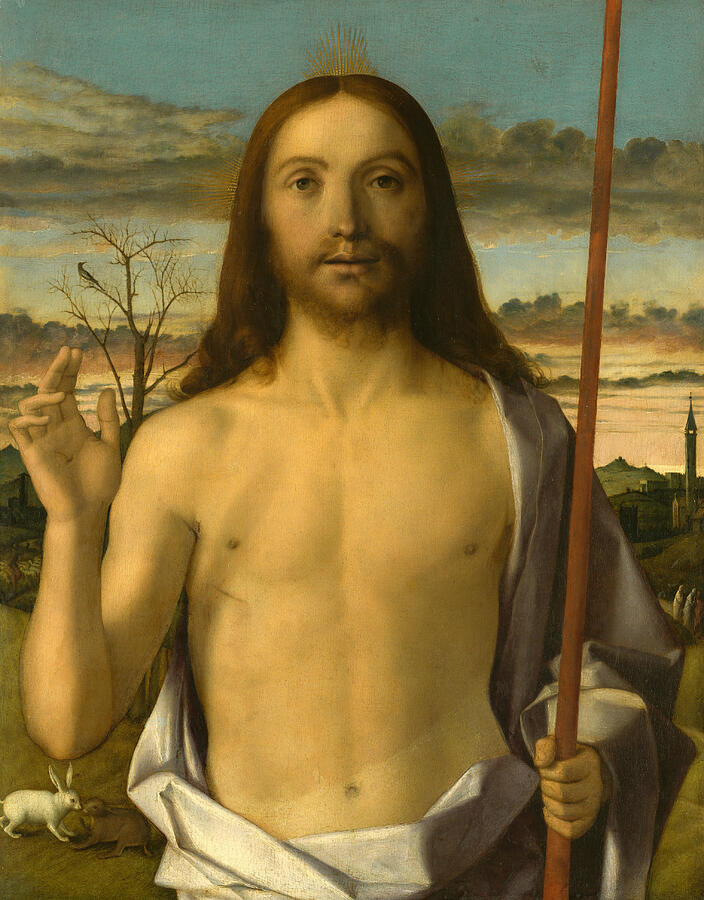 Christ Blessing, from circa 1500 Painting by Giovanni Bellini