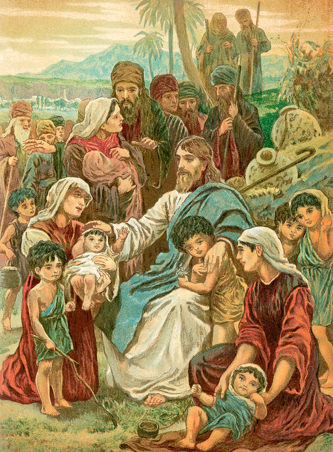 Jesus Blessing Little Children New Testament, Bible, 59% OFF
