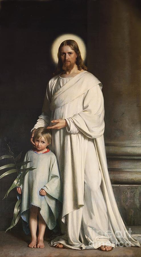Christ blessing the little child Painting by MotionAge Designs
