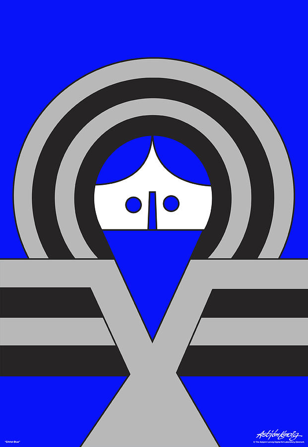 Christ Digital Art - Christ Blue by Asbjorn Lonvig Christ Digital Art - Christ Blue by Asbjorn Lonvig