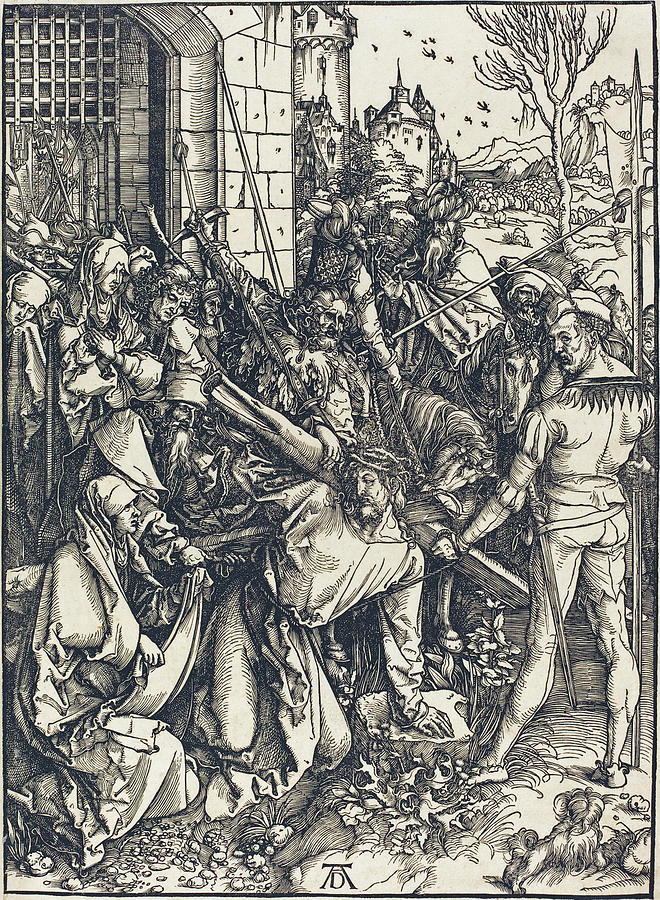 Christ Carrying the Cross Drawing by Albrecht Durer