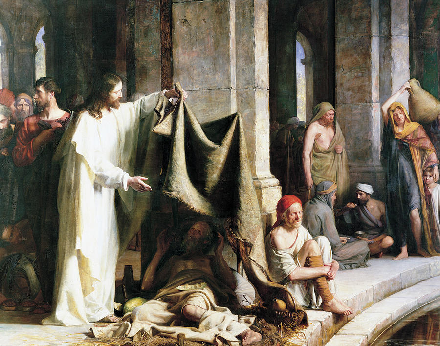 Christ christ and the man at the healing wel by Carl Heinrich Bloch Christ christ and the man at the healing wel by Carl Heinrich Bloch