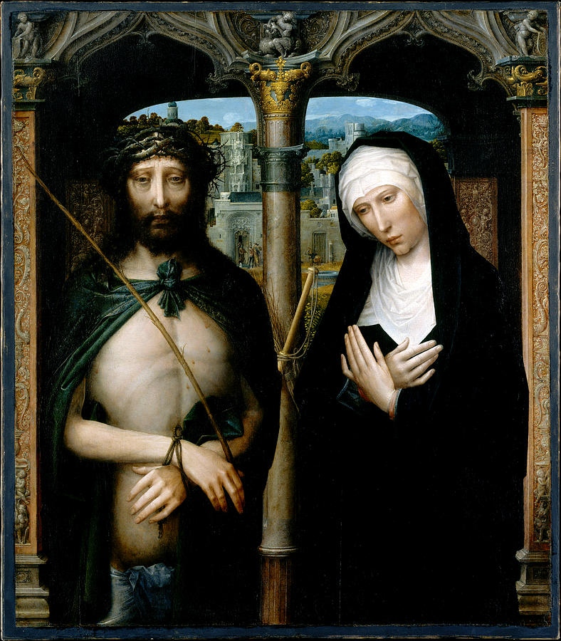 Easter Painting - Christ Crowned with Thorns and the Mourning Virgin by Adriaen Isenbrant