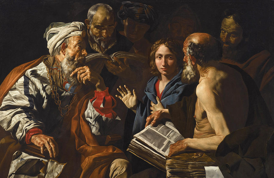 Christ Disputing With The Doctors Painting by Matthias Stom
