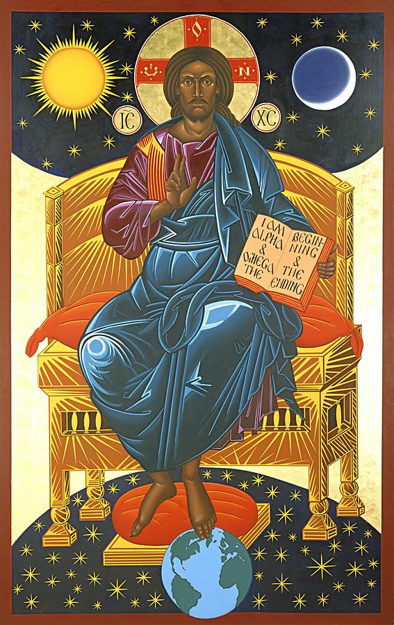 Jesus Christ Painting - Christ Enthroned Icon  by Mark Dukes