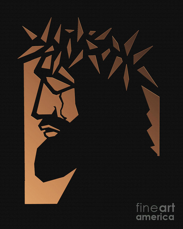 Christ Hailed as King - Brown Glass - DPCKB Painting by Dan Paulos