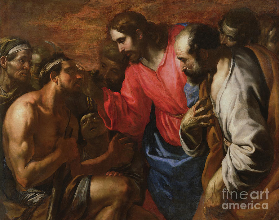 Christ Healing the Blind Man of Jericho Painting by Italian School ...
