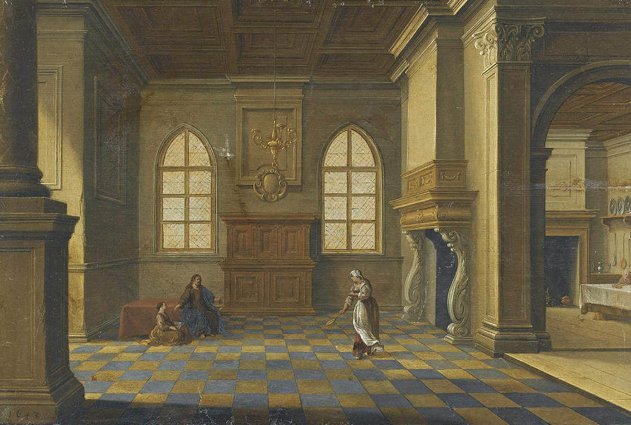 Christ in the House of Mary and Martha Painting by Bartholomeus van Bassen