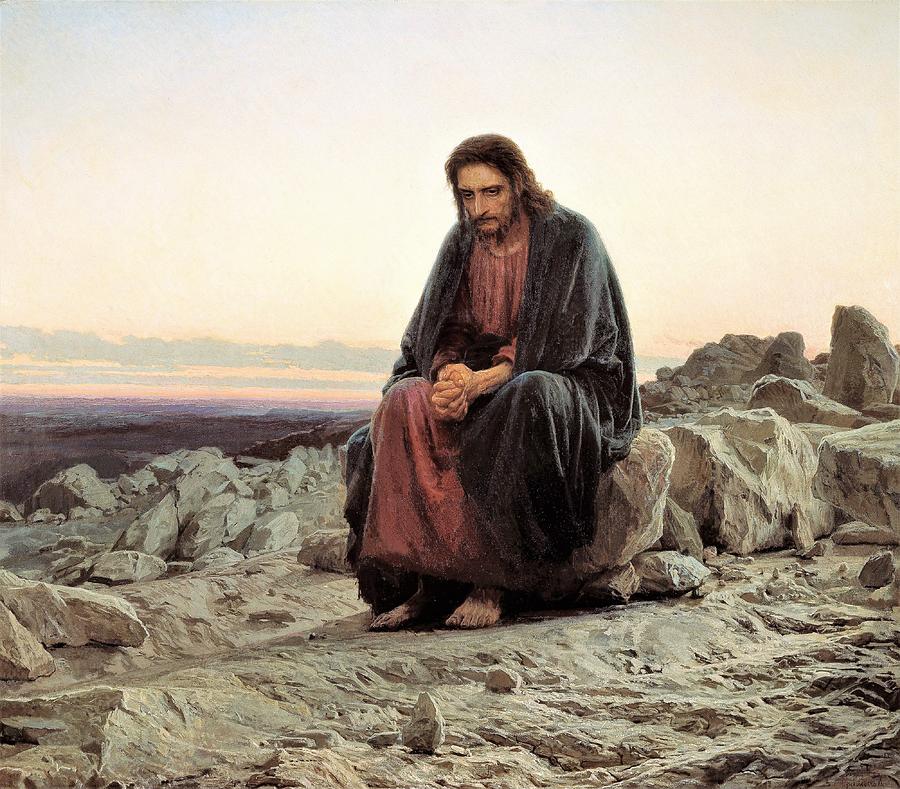 Jesus Christ Painting - Christ In the Wilderness by Ivan Kramskoi