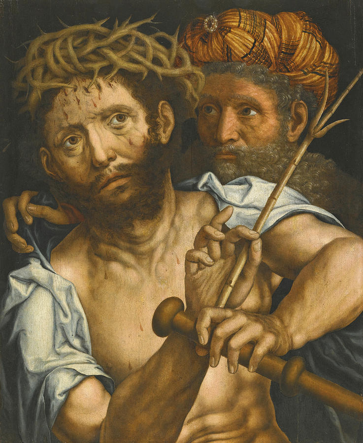 Christ mocked Painting by Follower of Jan Sanders van Hemessen