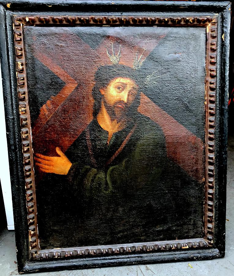 Christ of Nazareth with Cross Painting by Unknown 16th Century Artist