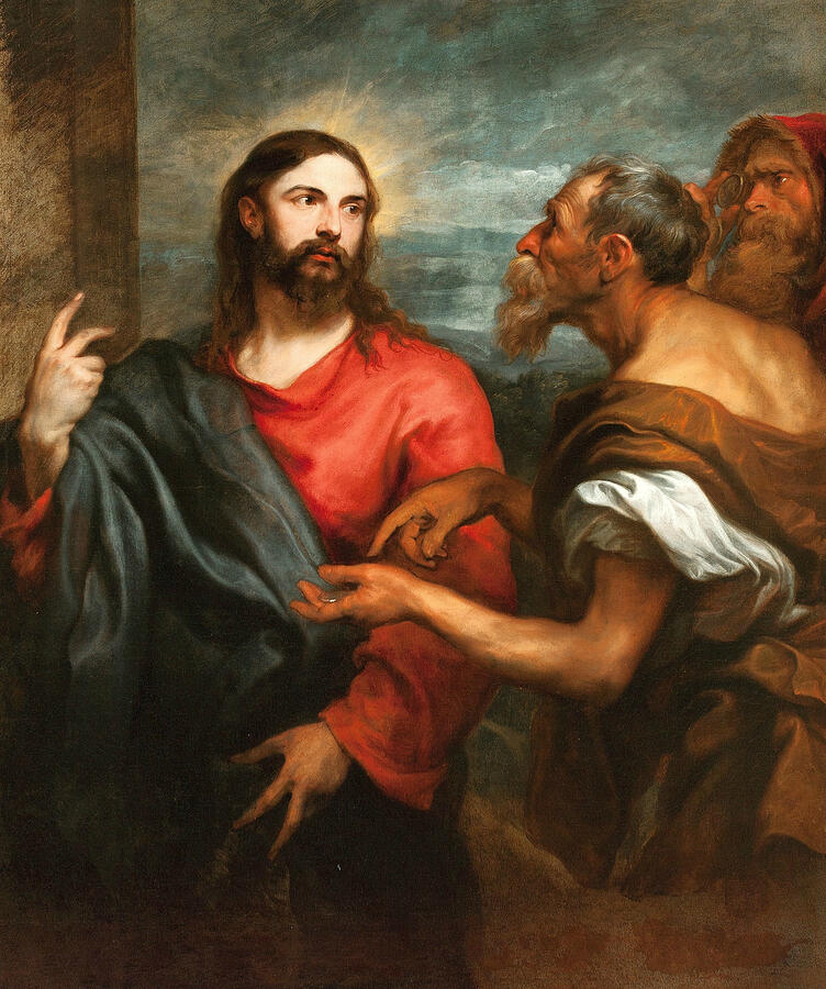 Christ of the Coin, from circa 1625 Painting by Anthony van Dyck