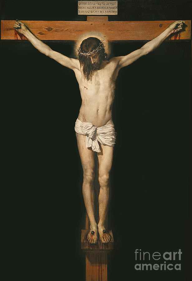 Jesus Christ Painting - Christ on the cross by Diego Velasquez
