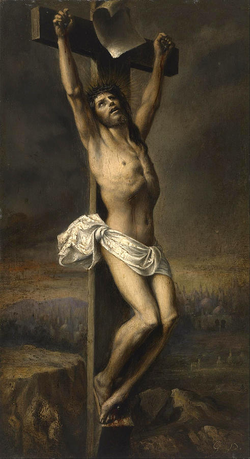 Christ on the Cross Painting by Gustave Dore