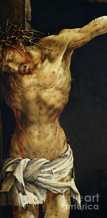 Christ on the Cross Painting by Matthias Grunewald