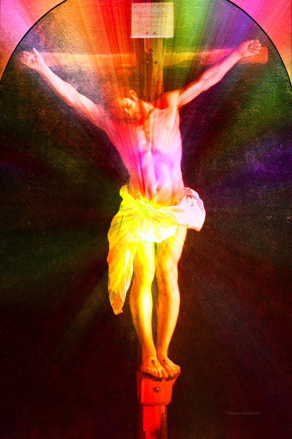 Christ On The Cross PA Prismatic Burst Vertical Photograph by Thomas Woolworth