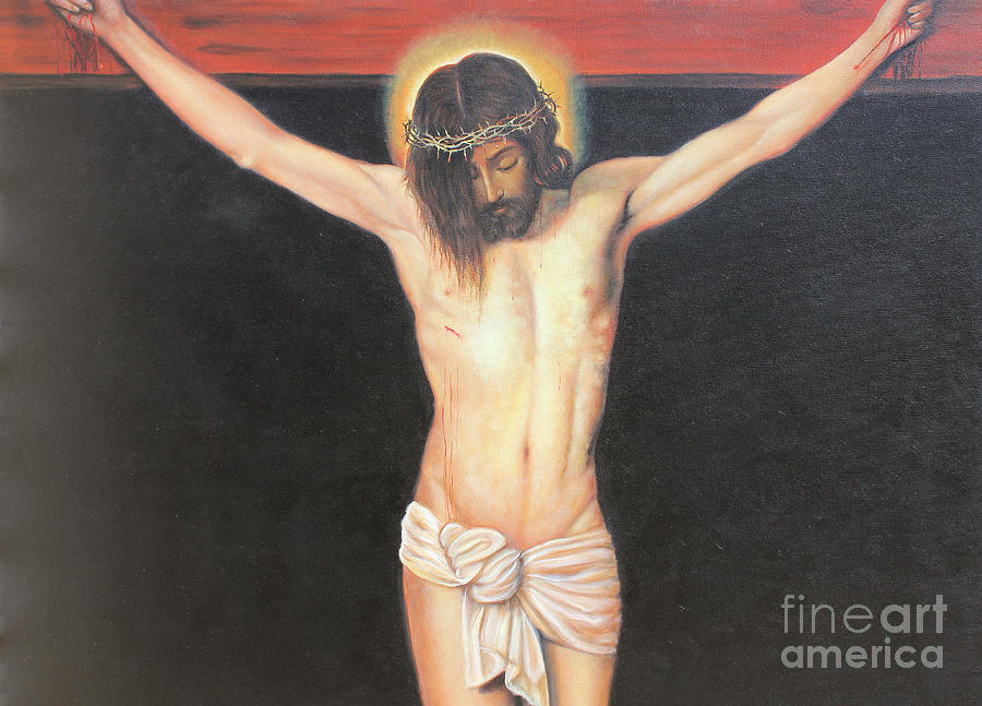 Christ on the Cross Painting by Sonia Flores Ruiz