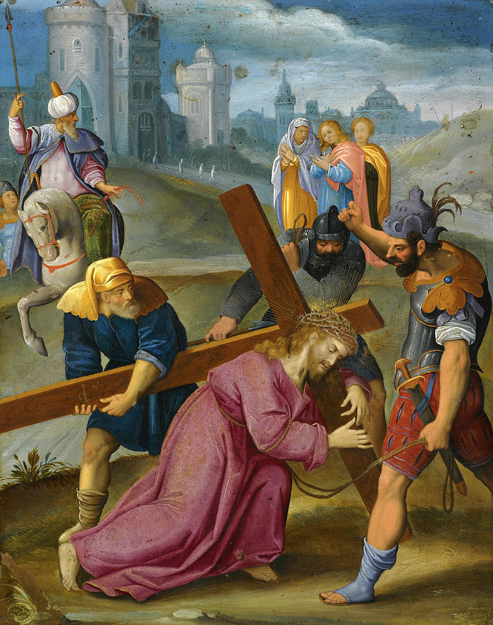 Christ on the Road to Calvary Painting by School of Augsburg