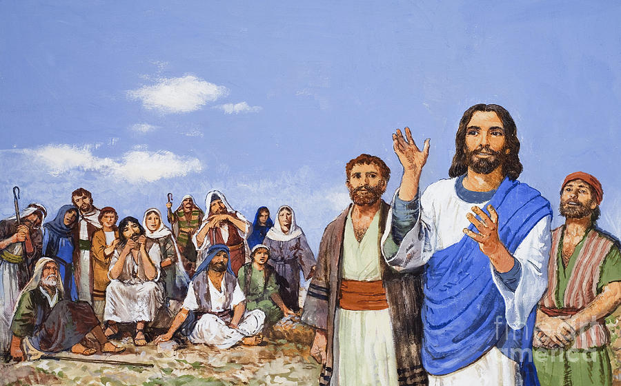 Jesus Christ Painting - Christ Preaching by Clive Uptton