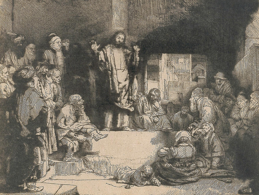 Christ Preaching Relief by Rembrandt