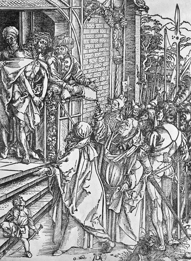 Albrecht Durer Drawing - Christ presented to the people by Albrecht Durer